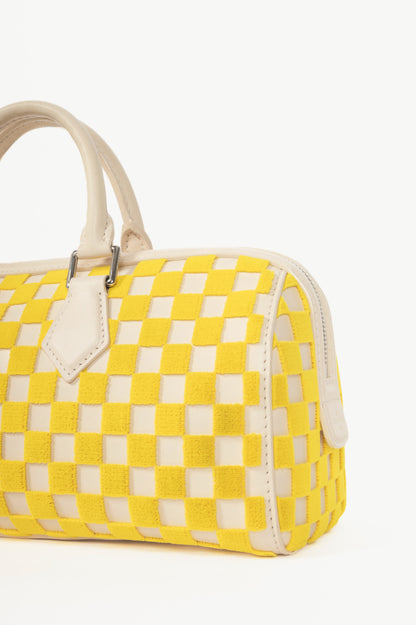 Louis Vuitton SS13 Runway Speedy East West Yellow Damier Cubic Handbag