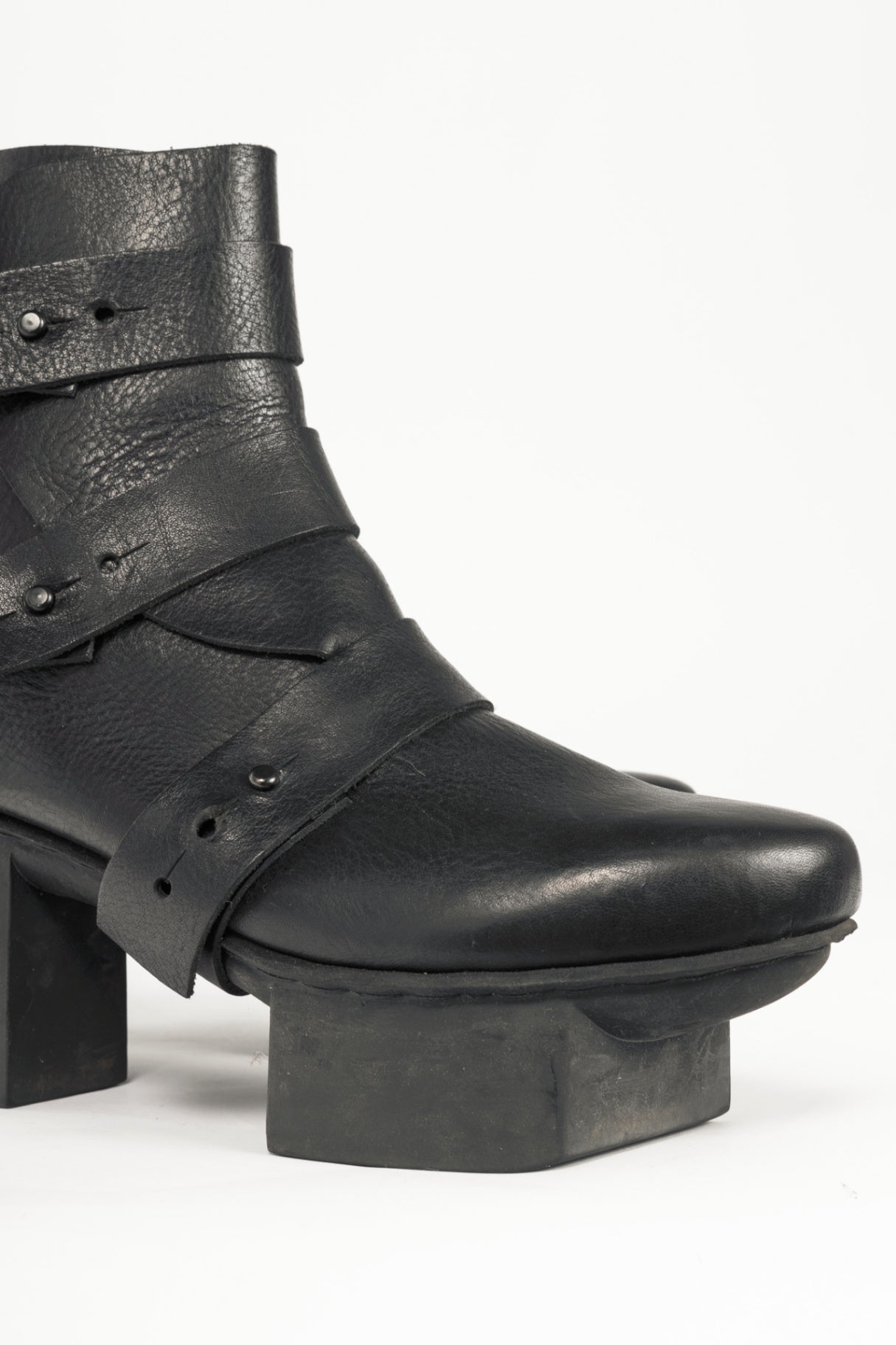 Trippen Free Black Strappy Geta Ankle Boots