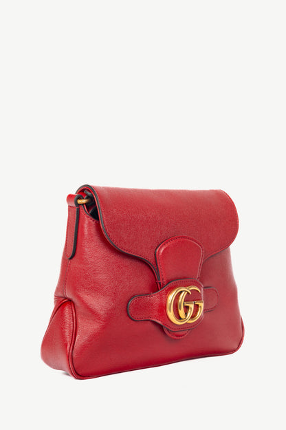 Gucci Dahlia Cherry Red Sakai Calf Lux GG Flap Crossbody
