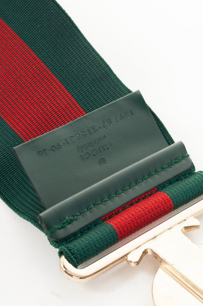 Gucci Web GG-Buckle Wide Stretch Belt