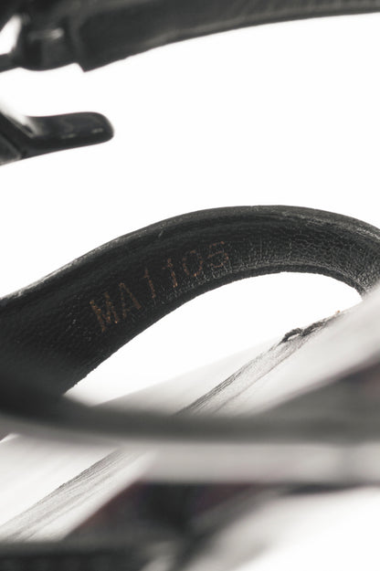 Louis Vuitton Black Patent Leather LV Flat Sandals