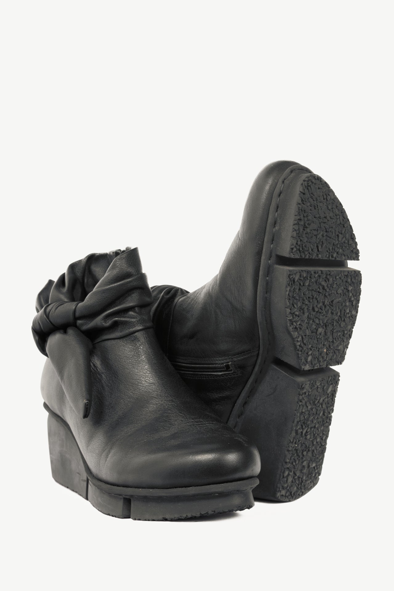 Trippen Tippet Black Bow Wedge Ankle Boots
