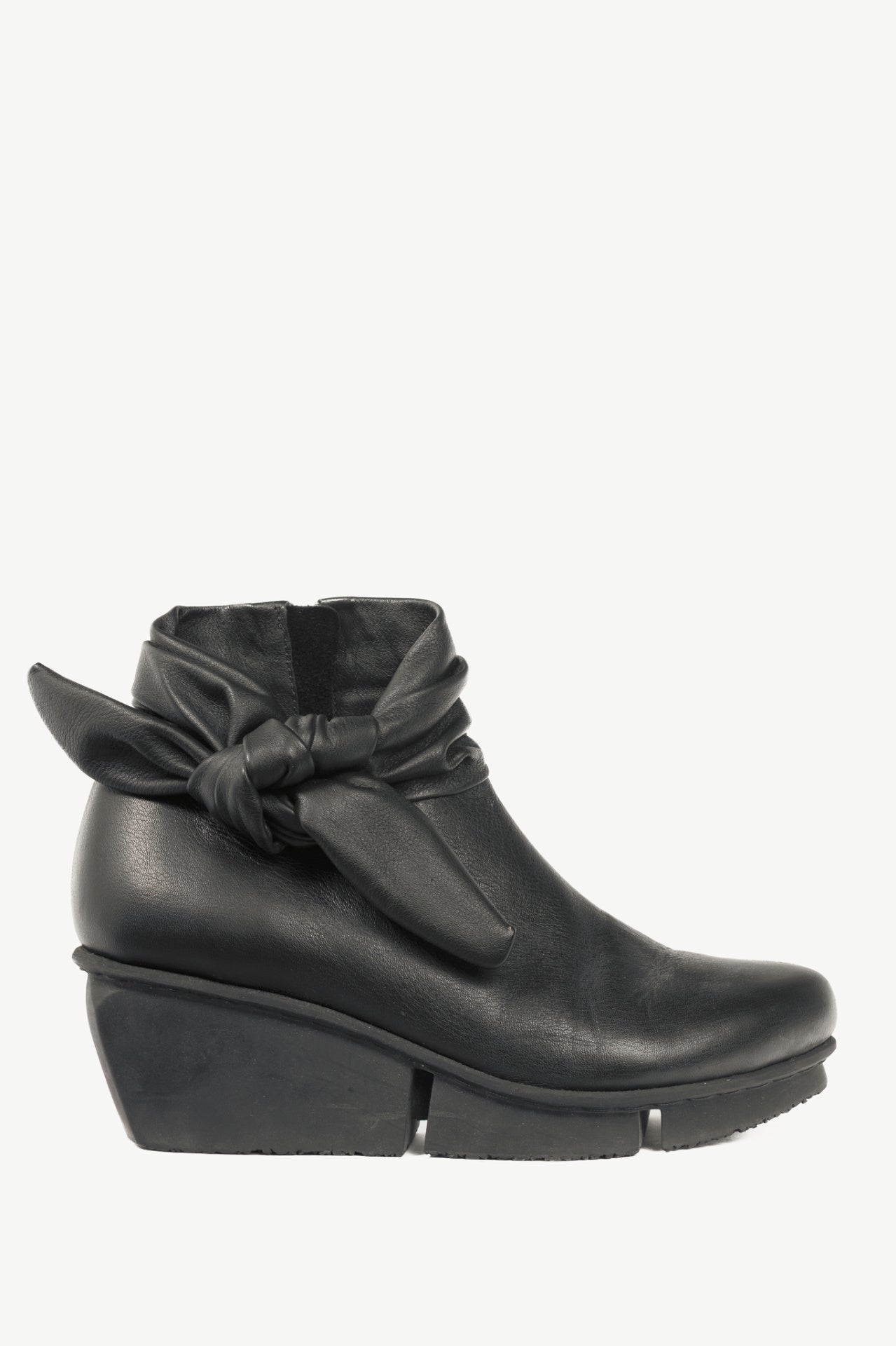 Trippen Tippet Black Bow Wedge Ankle Boots
