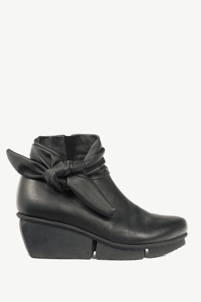 Trippen Tippet Black Bow Wedge Ankle Boots