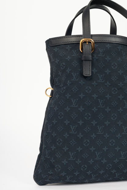 Louis Vuitton Francoise Navy Mini Lin Monogram Tote
