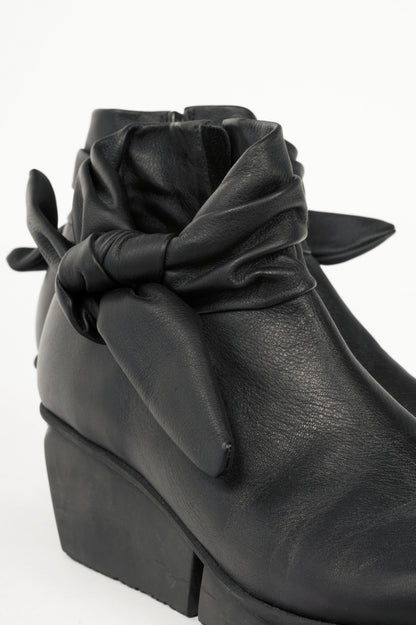 Trippen Tippet Black Bow Wedge Ankle Boots
