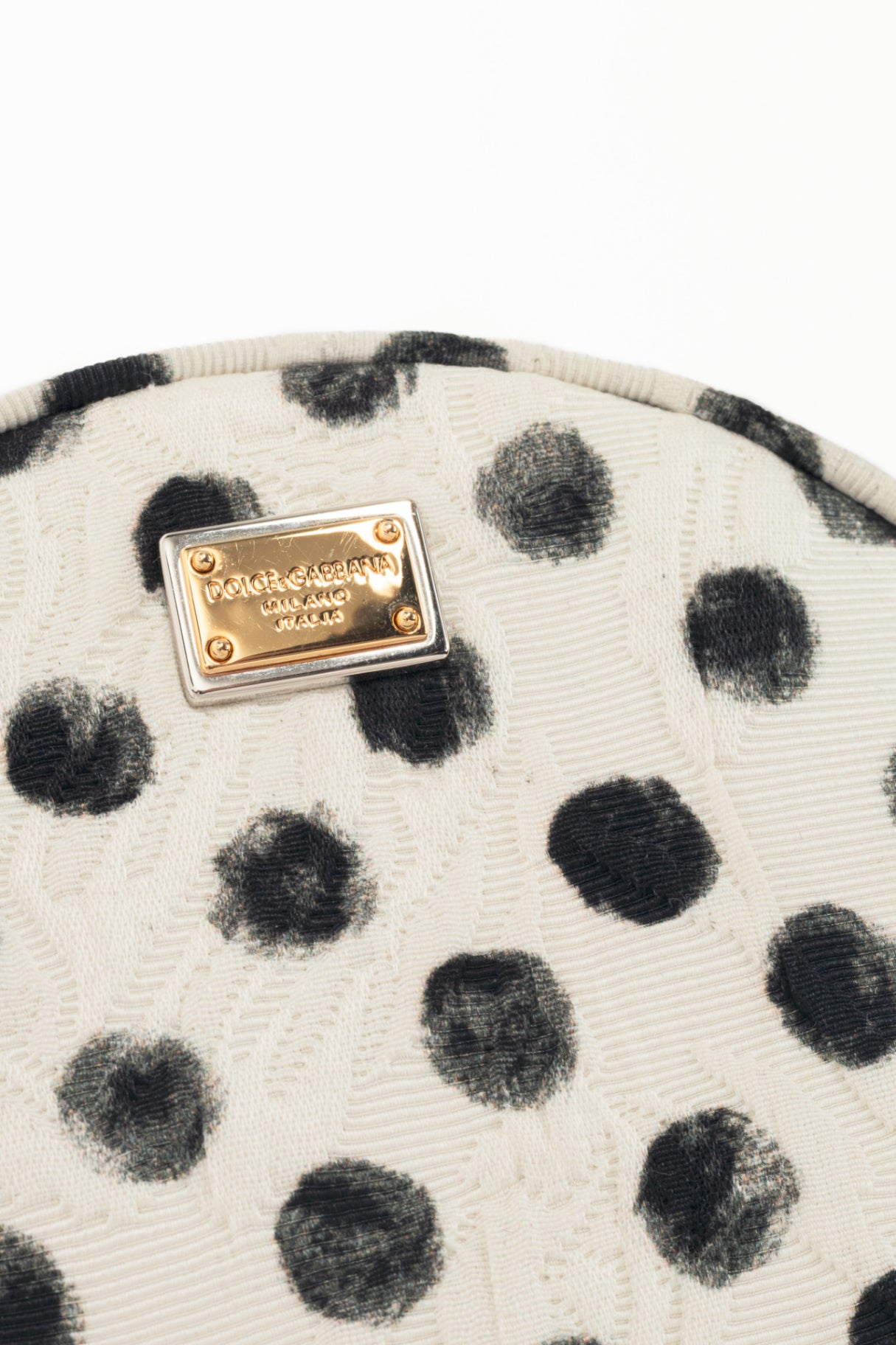 Dolce & Gabbana Glam Black & White Polka-Dot Circle Bag