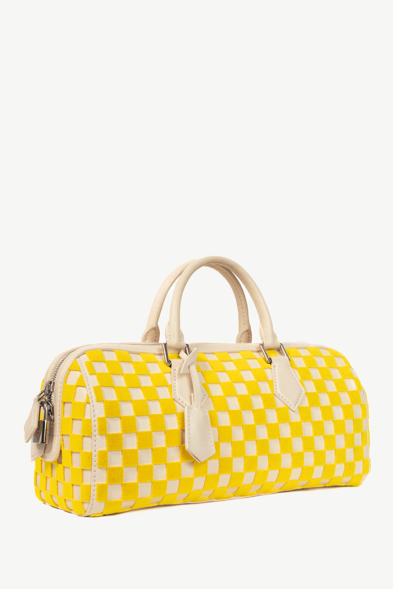 Louis Vuitton SS13 Runway Speedy East West Yellow Damier Cubic Handbag