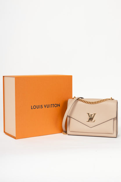 Louis Vuitton Mylockme Greige Leather Chain Bag
