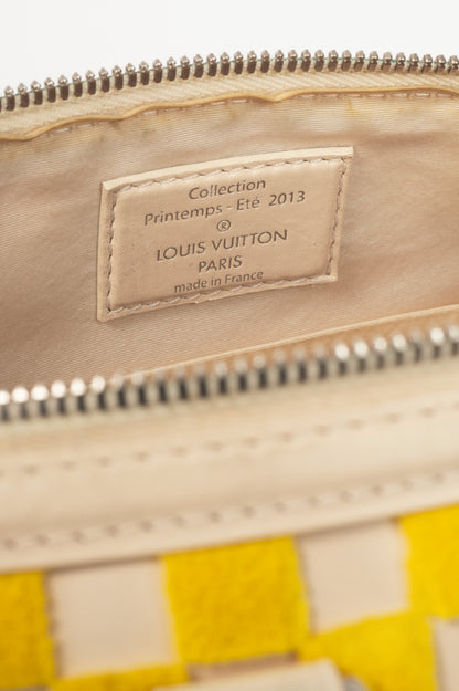Louis Vuitton SS13 Runway Speedy East West Yellow Damier Cubic Handbag