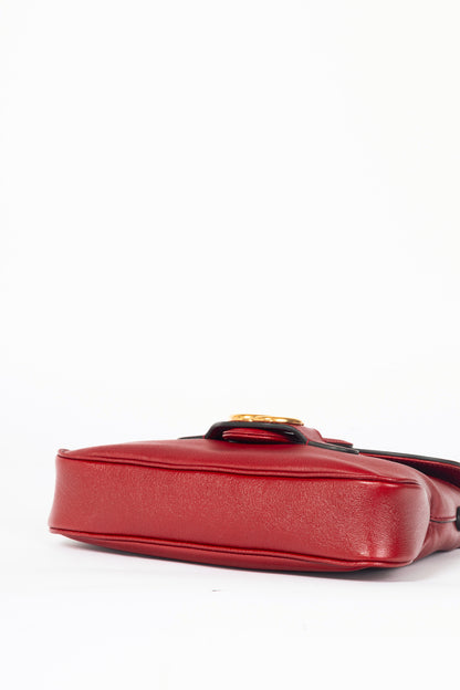 Gucci Dahlia Cherry Red Sakai Calf Lux GG Flap Crossbody