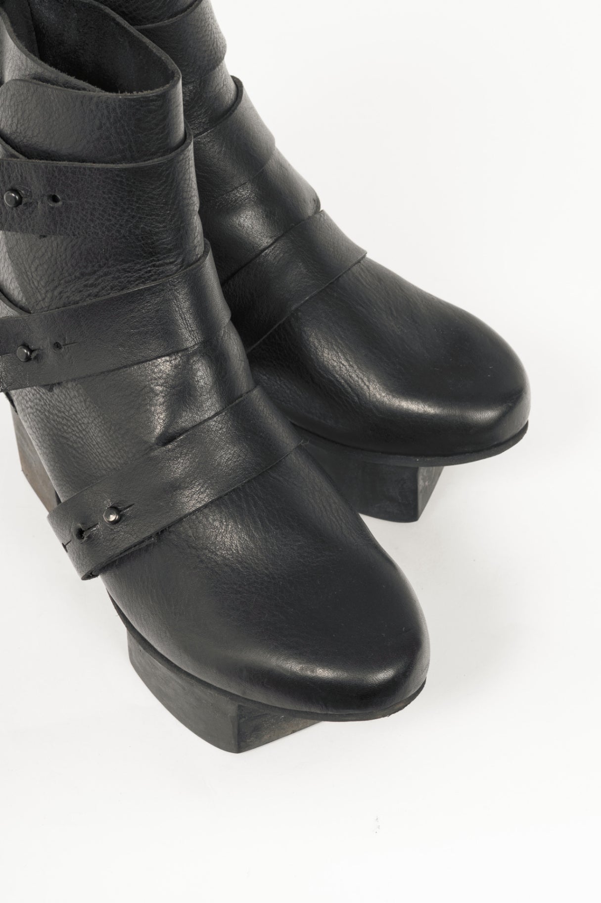 Trippen Free Black Strappy Geta Ankle Boots