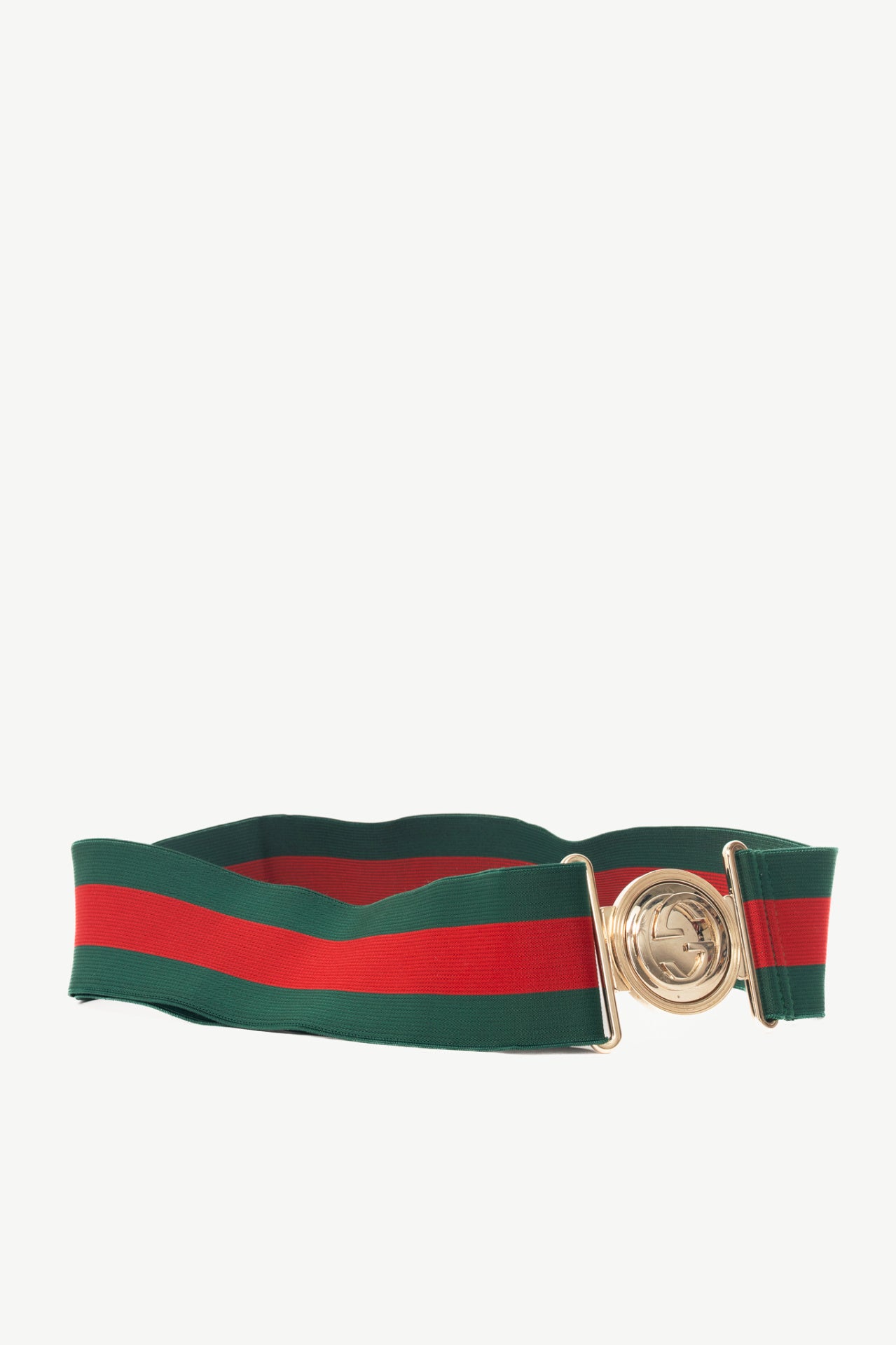 Gucci Web GG-Buckle Wide Stretch Belt