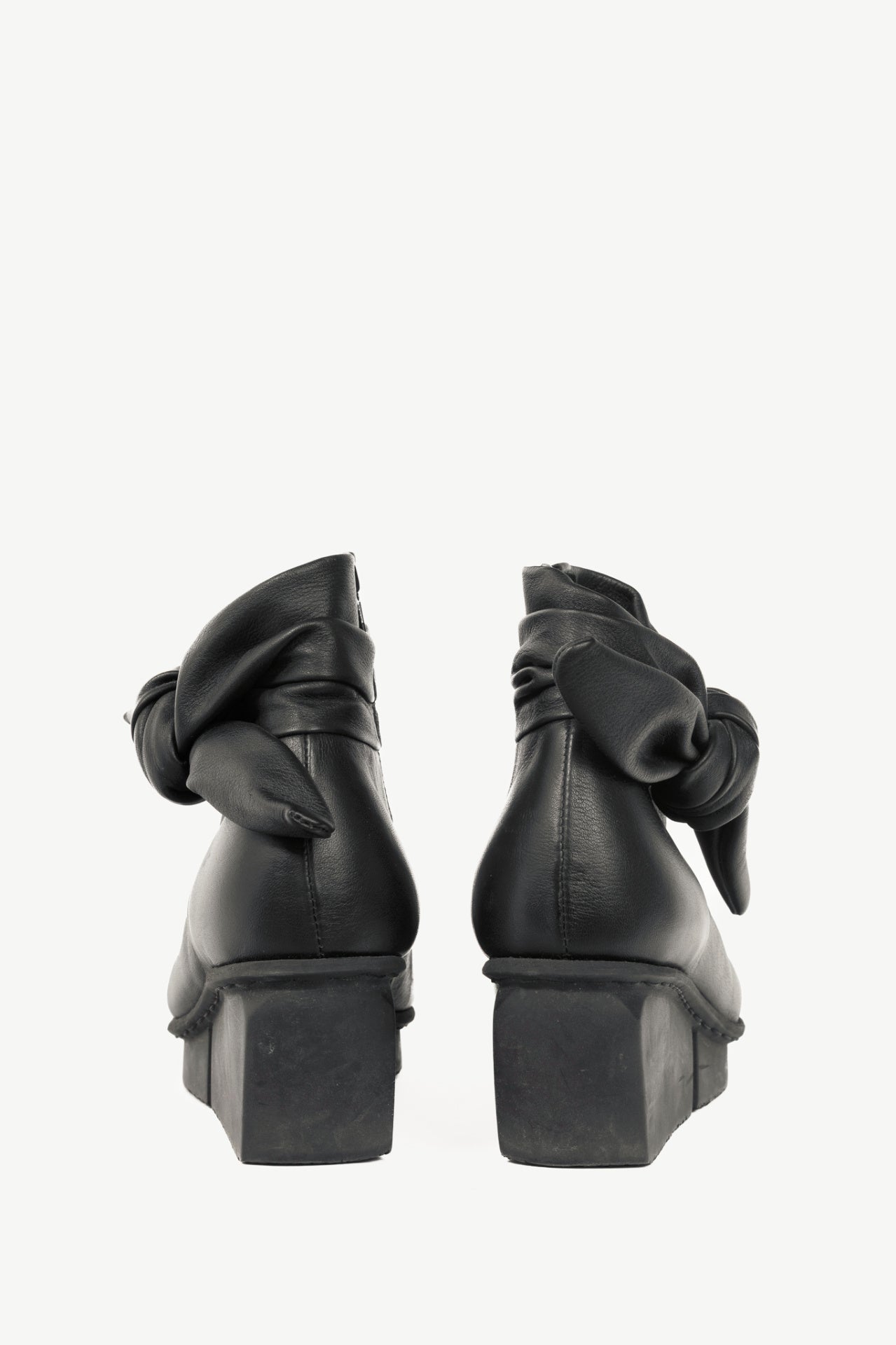 Trippen Tippet Black Bow Wedge Ankle Boots