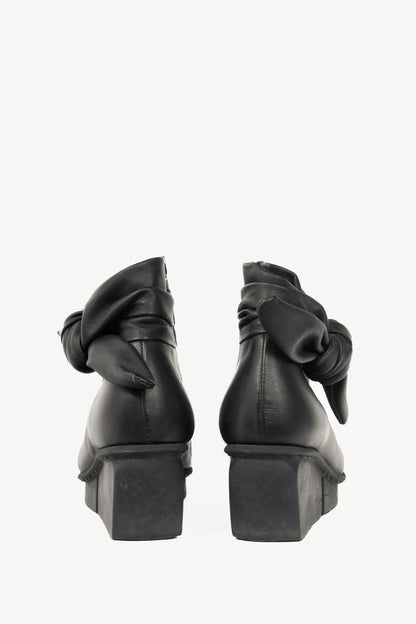 Trippen Tippet Black Bow Wedge Ankle Boots