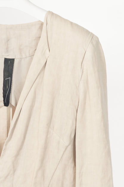 Ilaria Nistri Beige Linen Hook Blazer