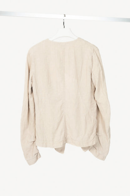 Ilaria Nistri Beige Linen Hook Blazer