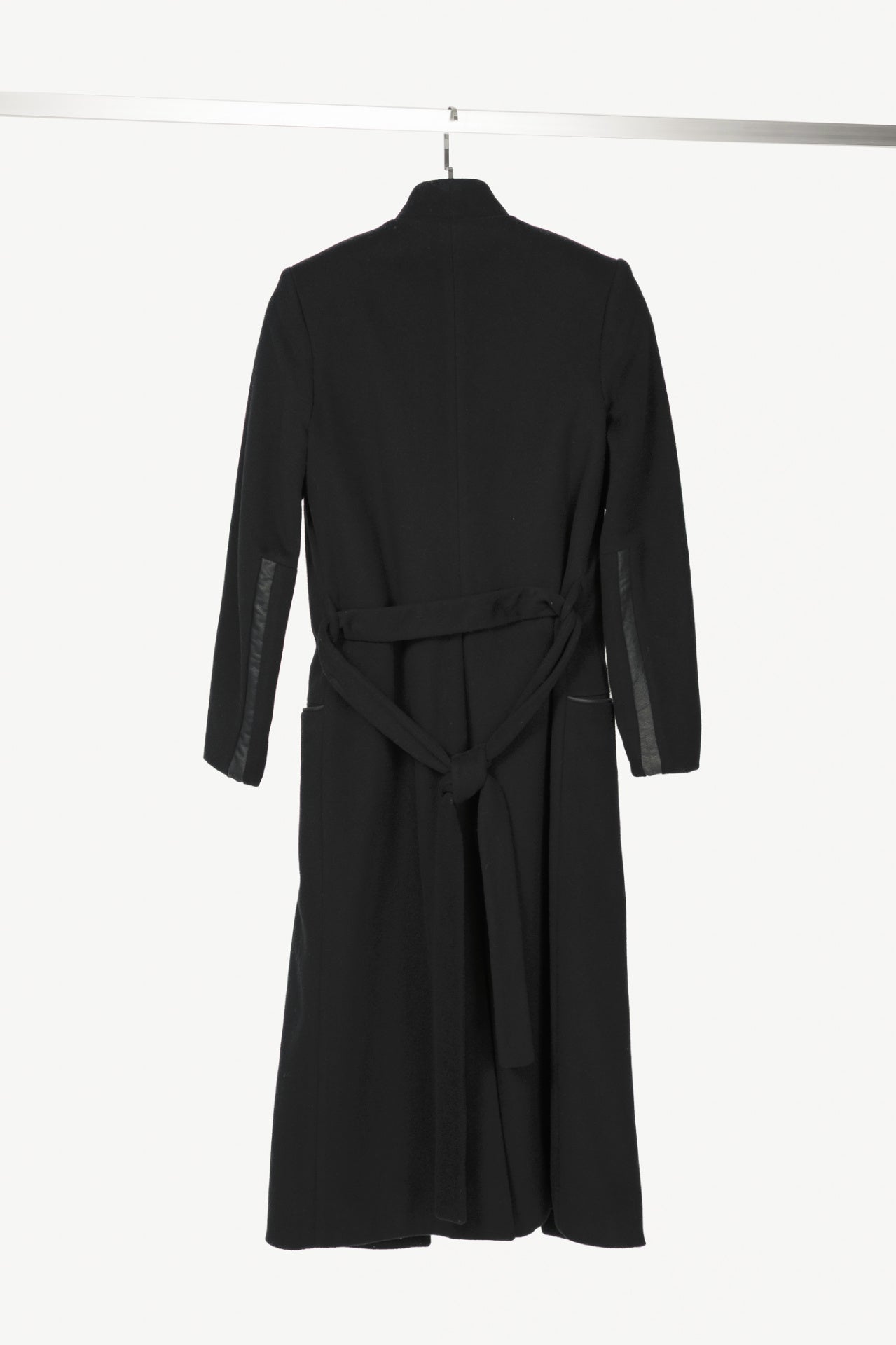 Elisa C-Rossow Snowbird Black Wool Layered Belted Coat