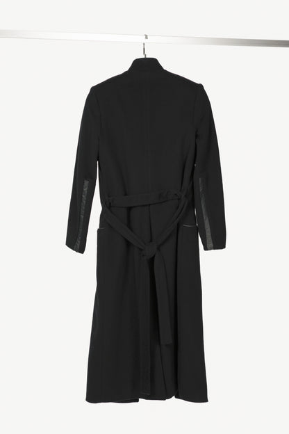 Elisa C-Rossow Snowbird Black Wool Layered Belted Coat
