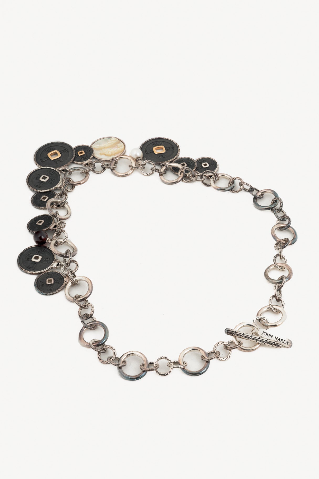 John Hardy Sterling Silver Dangling-Coin Chain Necklace