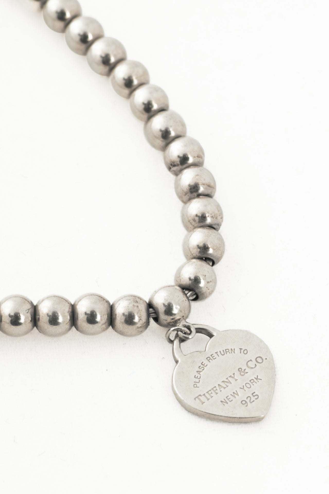 Tiffany & Co. Return to Tiffany Sterling Silver Heart Tag Beaded Bracelet