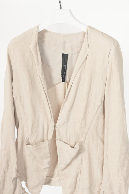 Ilaria Nistri Beige Linen Hook Blazer
