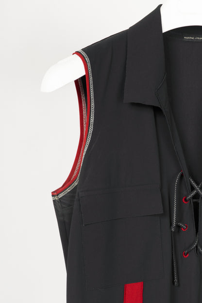 Marithe + Francois Girbaud Black Jersey Asymmetrical Lace-Up Dress