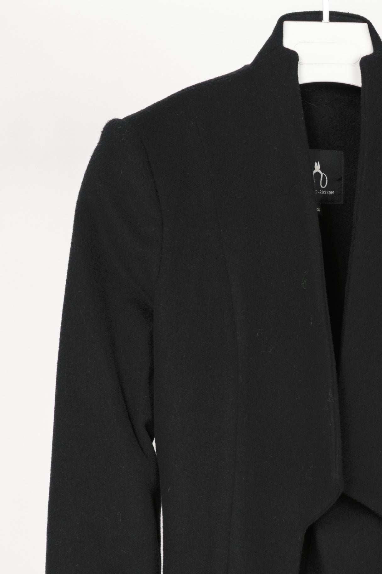 Elisa C-Rossow Snowbird Black Wool Layered Belted Coat