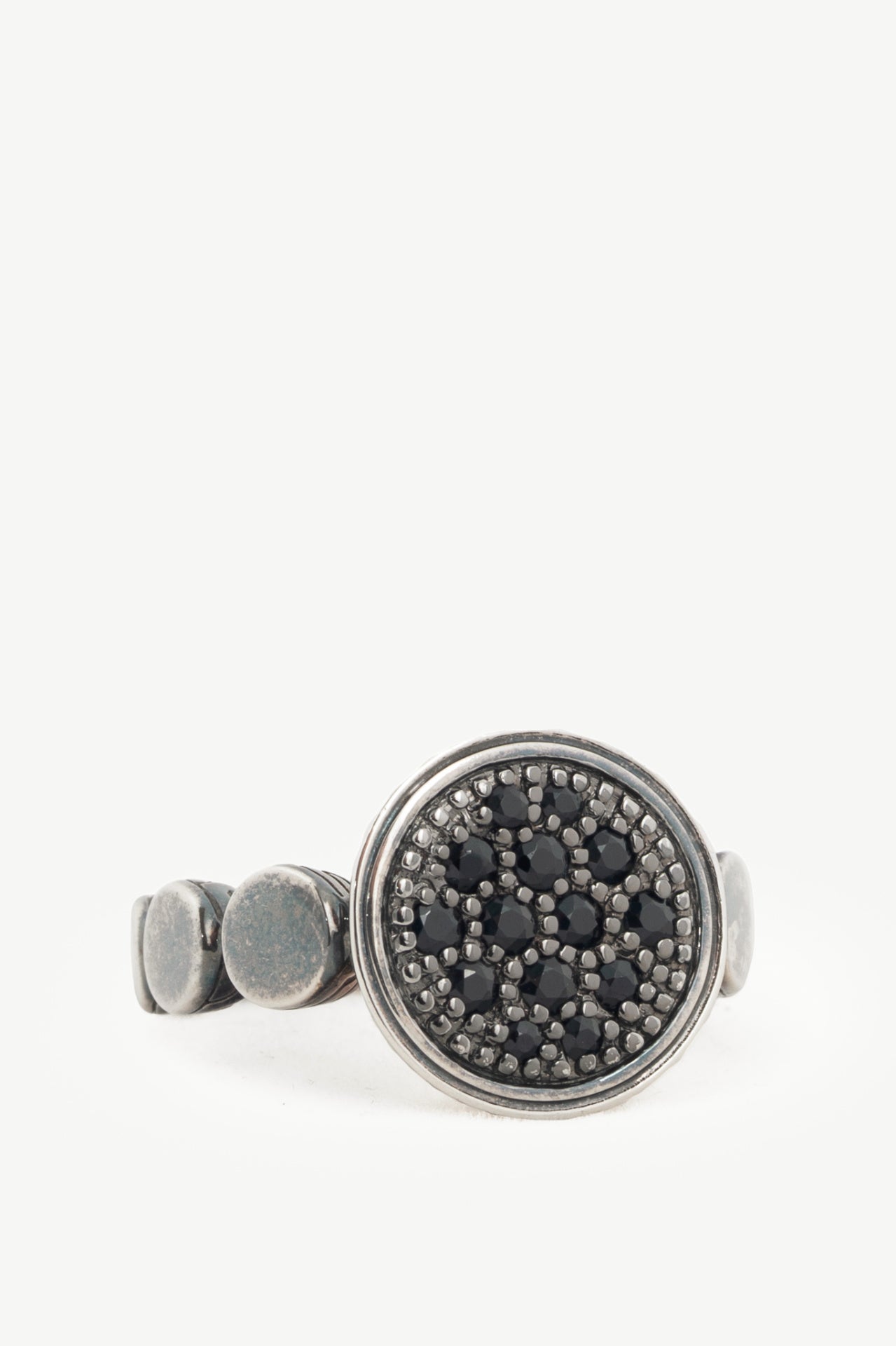 John Hardy Sterling Silver Round Black-Sapphire Ring