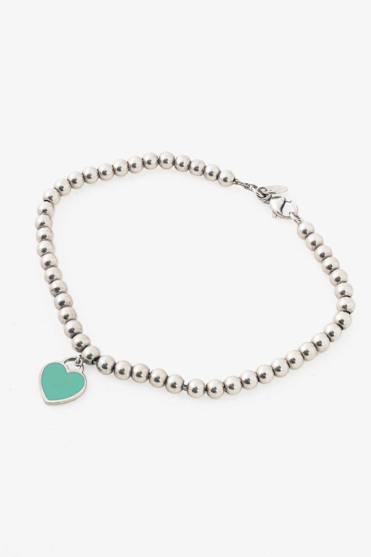 Tiffany & Co. Return to Tiffany Sterling Silver Heart Tag Beaded Bracelet