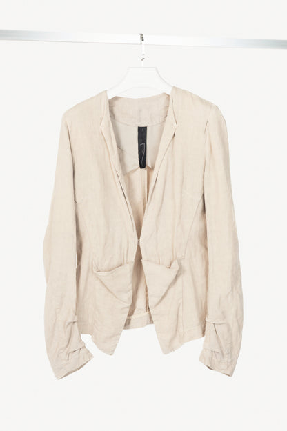 Ilaria Nistri Beige Linen Hook Blazer