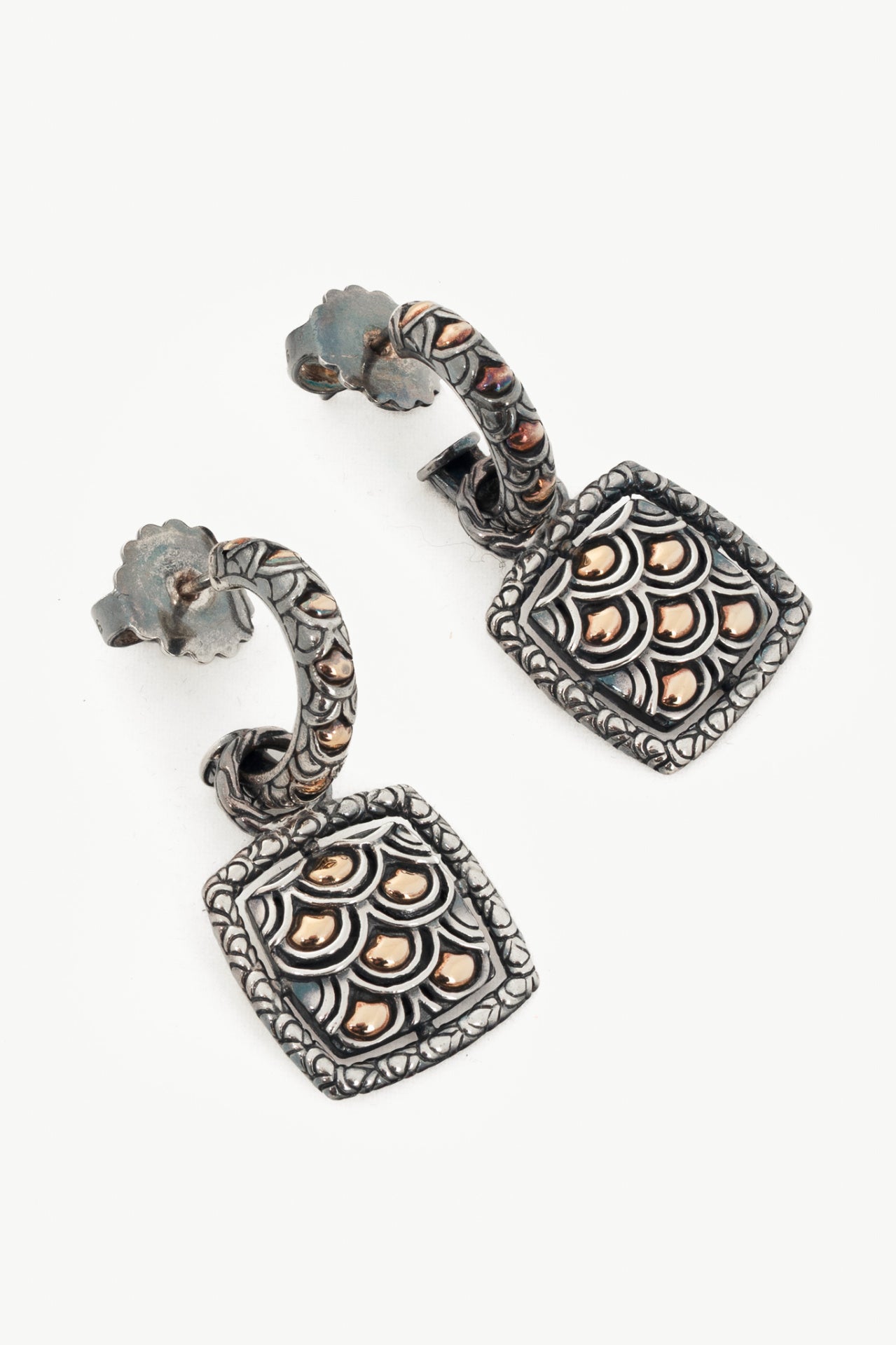 John Hardy Naga Sterling Silver Scale Drop Earrings