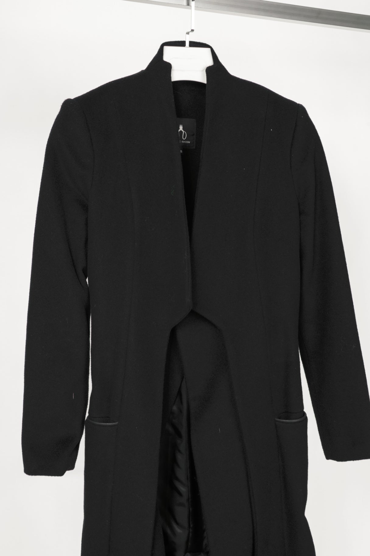 Elisa C-Rossow Snowbird Black Wool Layered Belted Coat