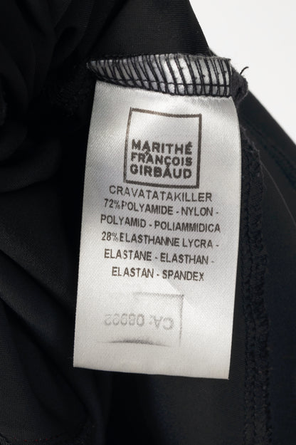 Marithe + Francois Girbaud Black Jersey Asymmetrical Lace-Up Dress