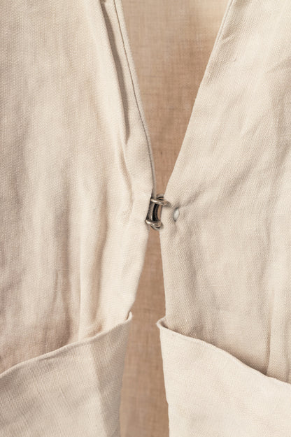 Ilaria Nistri Beige Linen Hook Blazer
