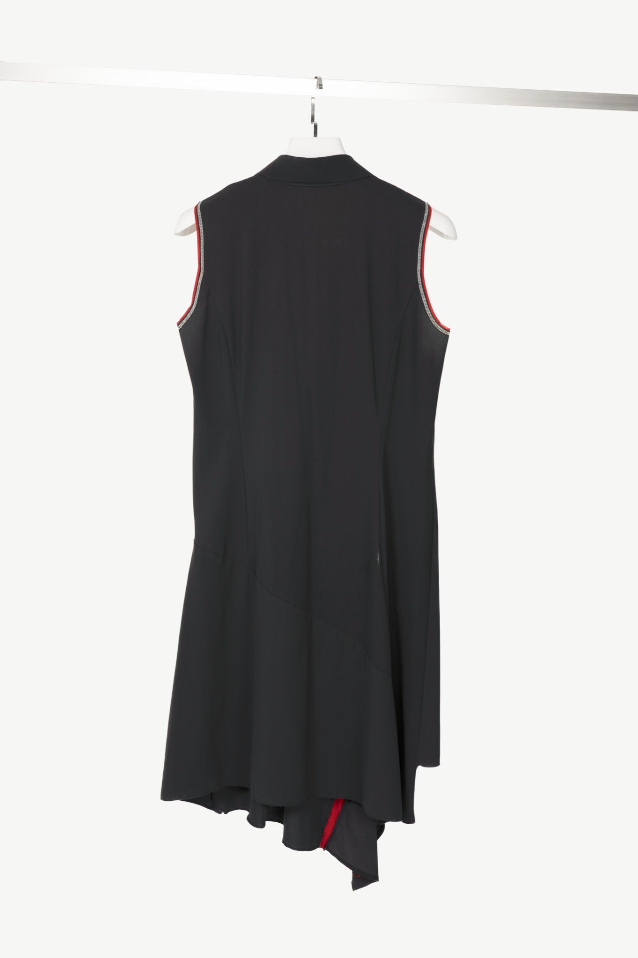 Marithe + Francois Girbaud Black Jersey Asymmetrical Lace-Up Dress