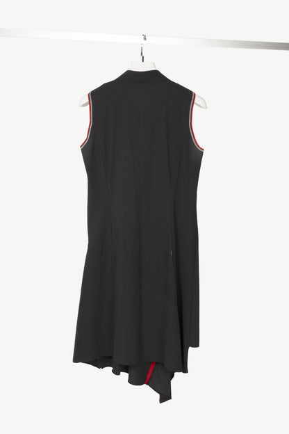 Marithe + Francois Girbaud Black Jersey Asymmetrical Lace-Up Dress