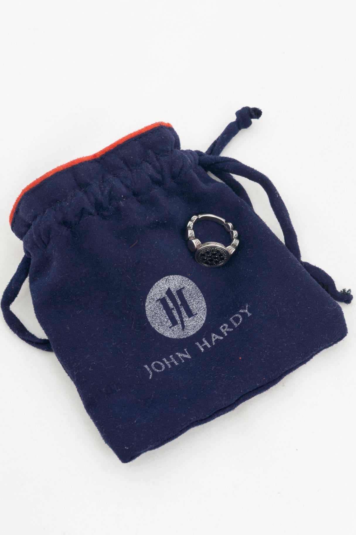 John Hardy Sterling Silver Round Black-Sapphire Ring
