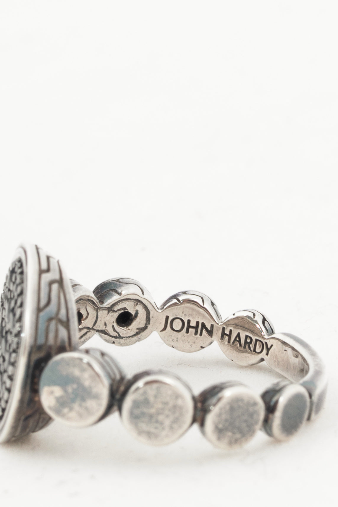 John Hardy Sterling Silver Round Black-Sapphire Ring