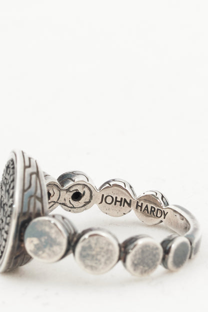 John Hardy Sterling Silver Round Black-Sapphire Ring