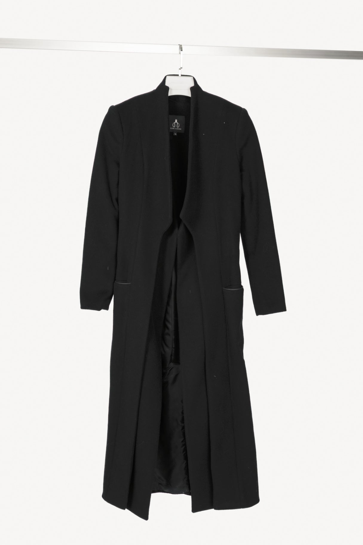 Elisa C-Rossow Snowbird Black Wool Layered Belted Coat