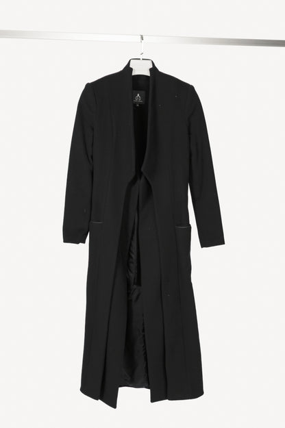 Elisa C-Rossow Snowbird Black Wool Layered Belted Coat