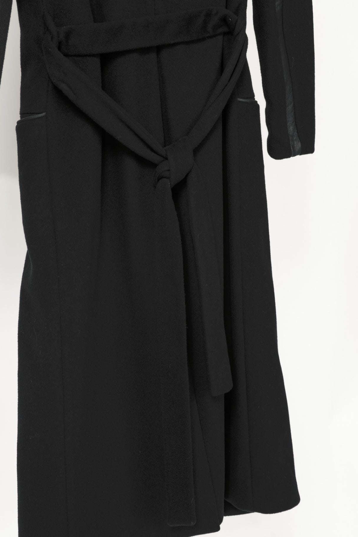 Elisa C-Rossow Snowbird Black Wool Layered Belted Coat