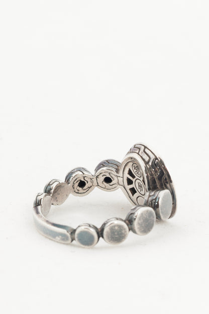 John Hardy Sterling Silver Round Black-Sapphire Ring