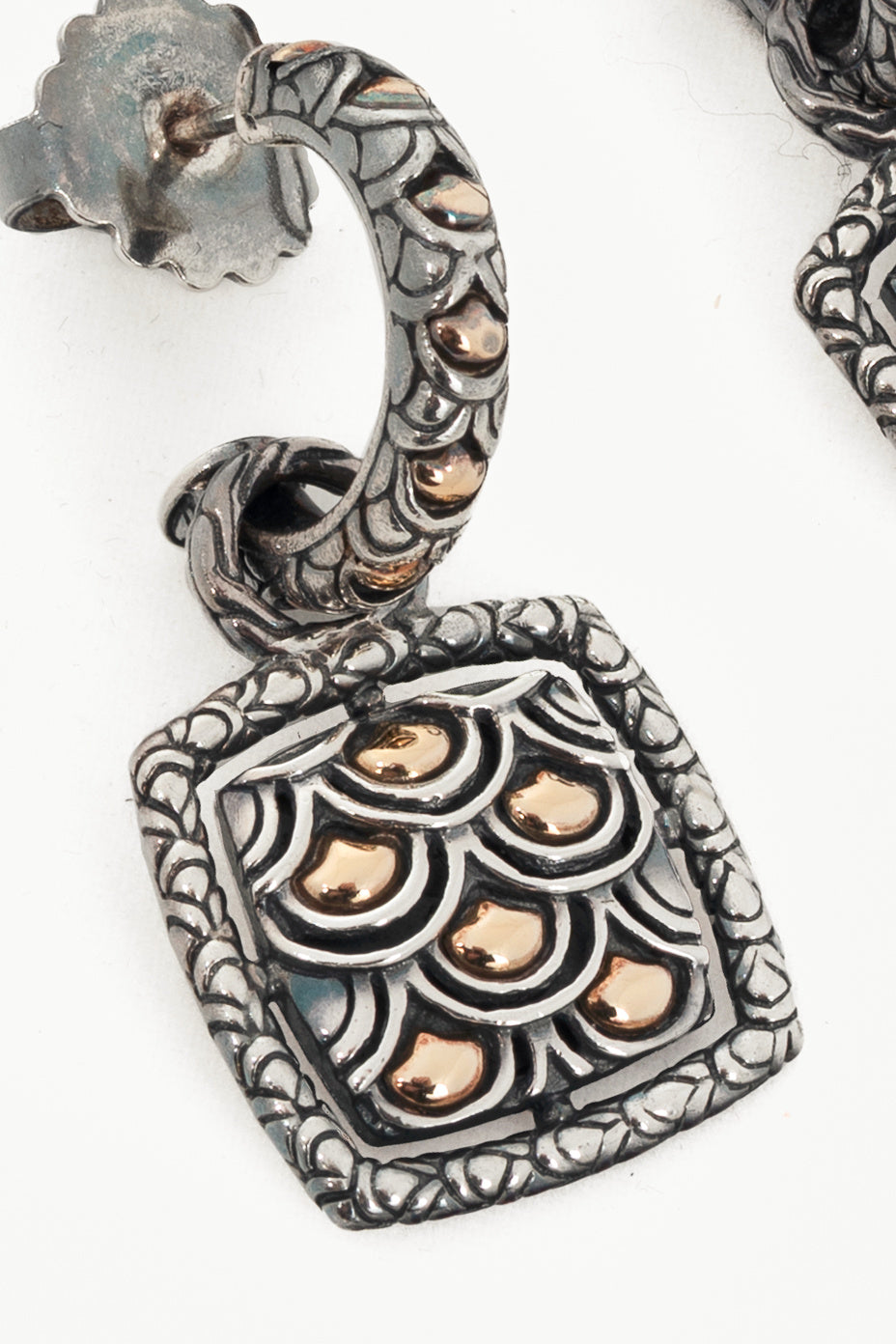 John Hardy Naga Sterling Silver Scale Drop Earrings