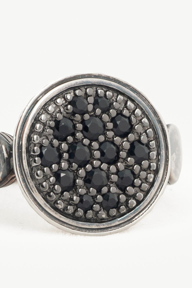 John Hardy Sterling Silver Round Black-Sapphire Ring