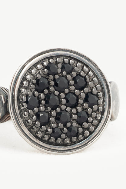 John Hardy Sterling Silver Round Black-Sapphire Ring