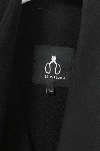 Elisa C-Rossow Snowbird Black Wool Layered Belted Coat