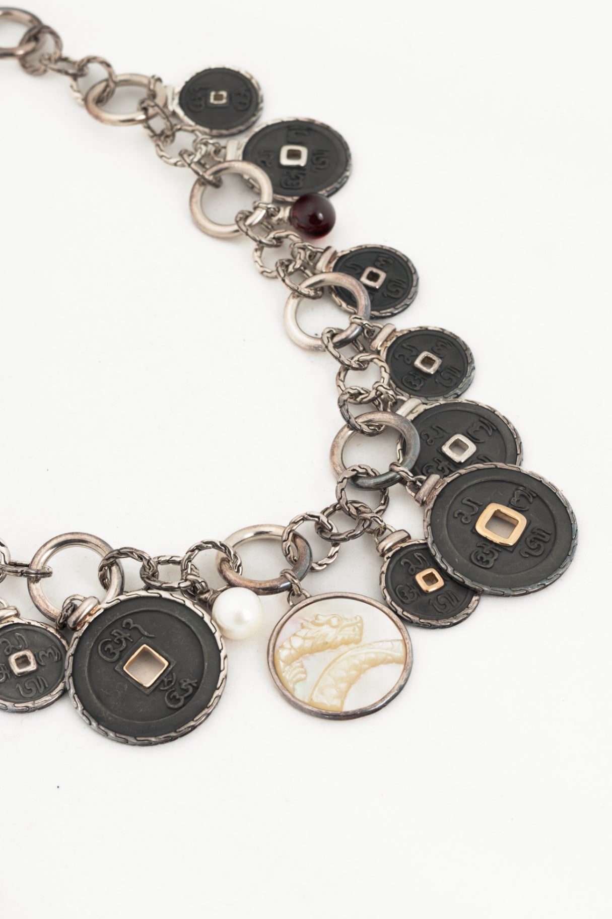 John Hardy Sterling Silver Dangling-Coin Chain Necklace