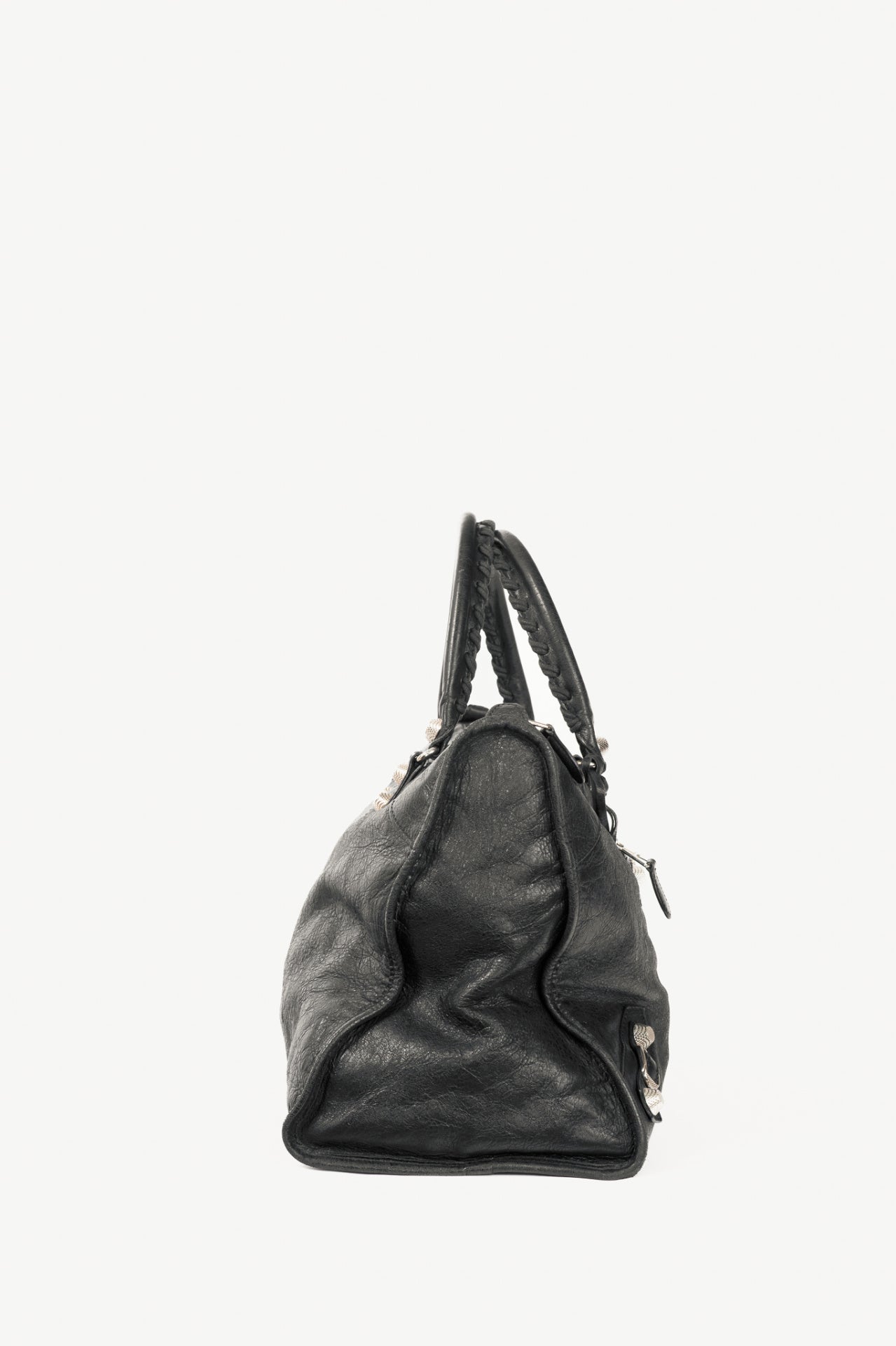 Balenciaga black giant stud moto city